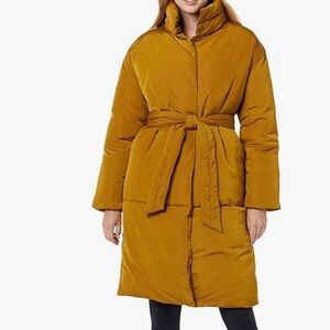 Daily Ritual Brown Quilted Casual Puffer Coat